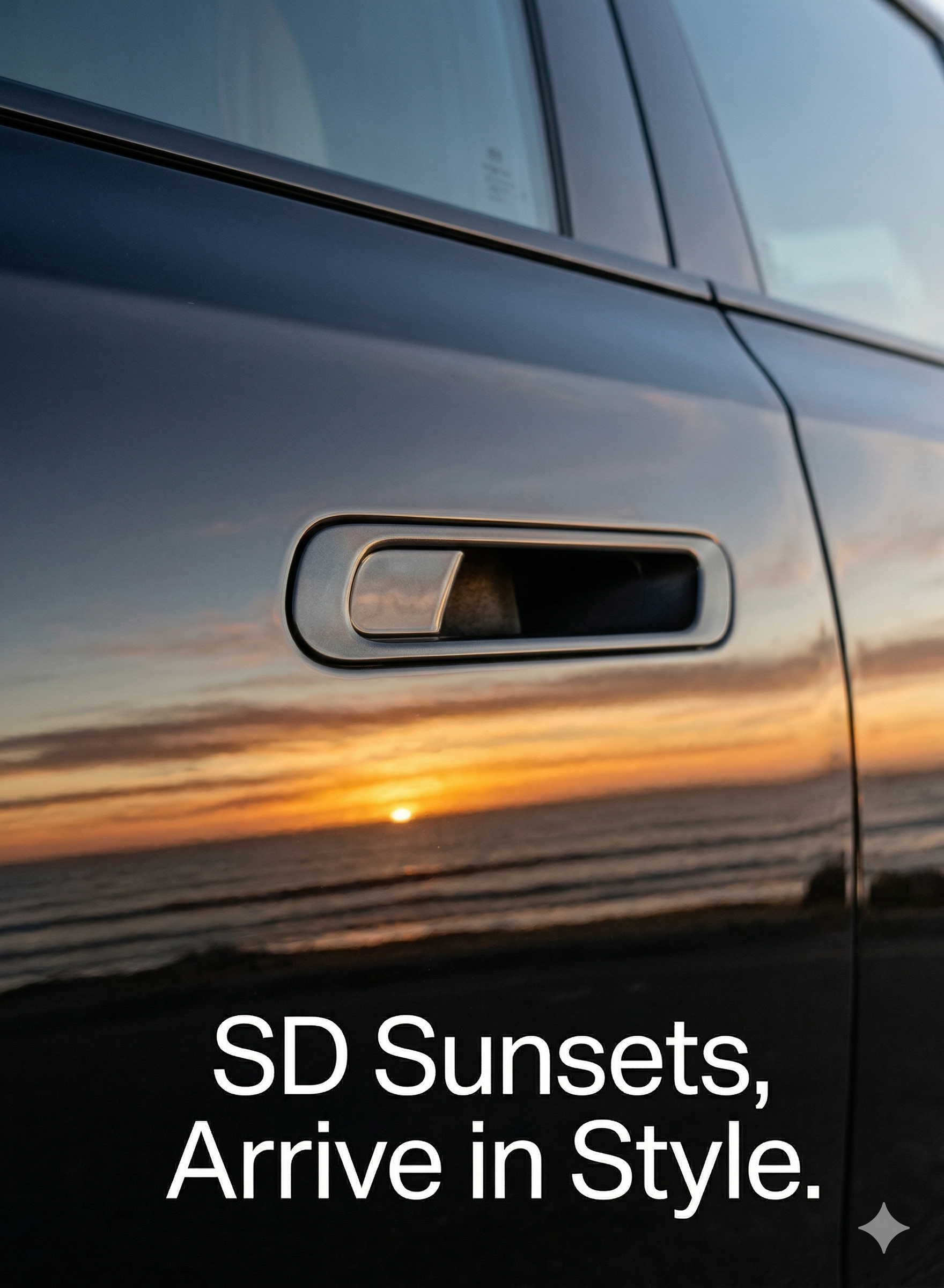 BMW i7 xDrive60 at sunset in San Diego